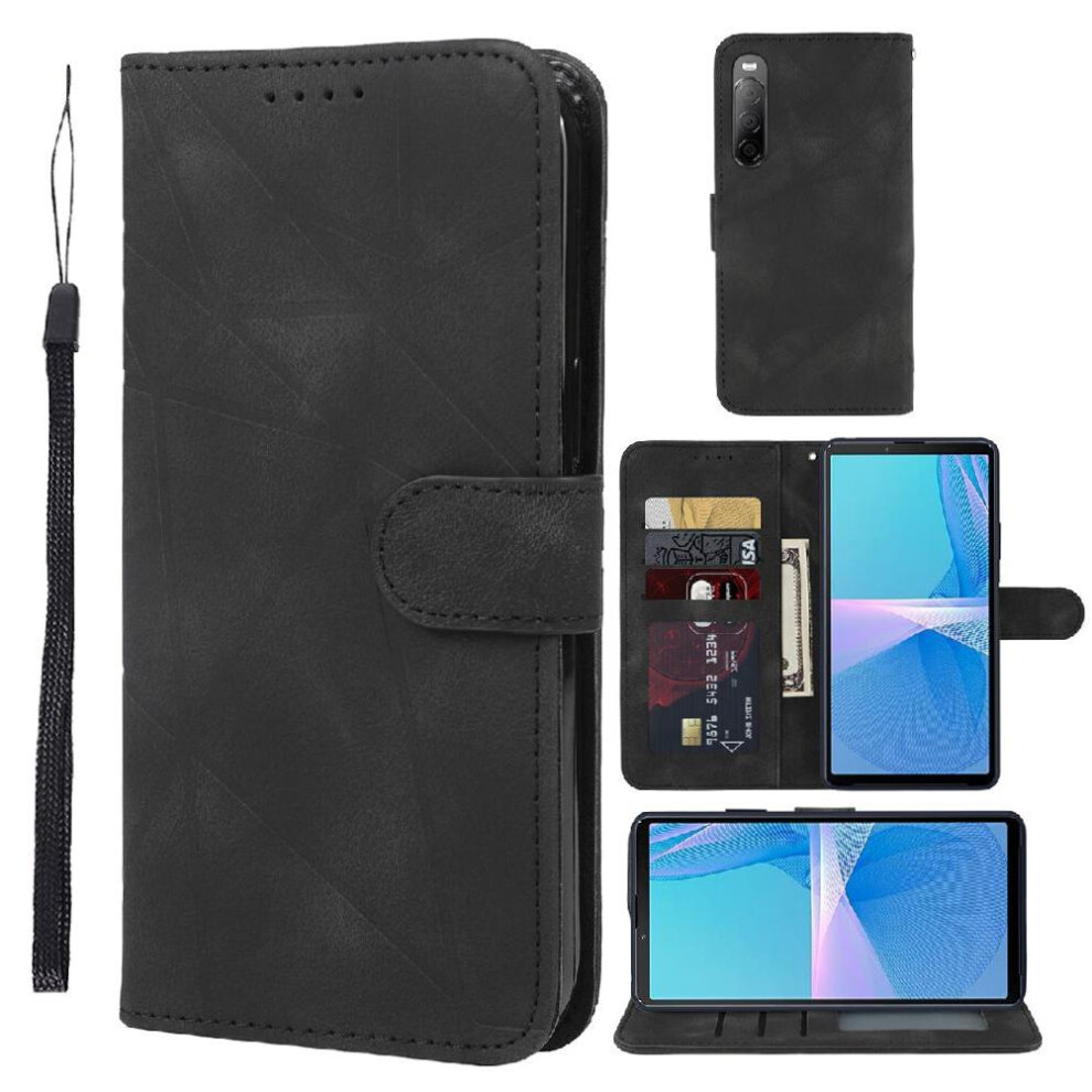 (Black) Flip Case For Sony Xperia 10 Iii Unisex Card Slot Flip Stand Black 764563503285