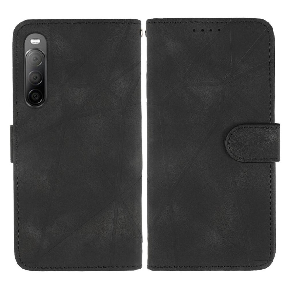 (Black) Flip Case For Sony Xperia 10 Ii Unisex Card Slot Stand Flip Black 764563503346