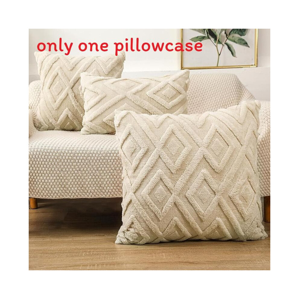 (45*45cm, Beige) Cover Geometric Pillow Plush Material And Logo Living Room Home Decor Sofa