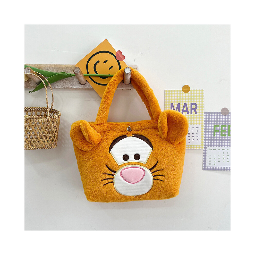 (Tigger) Sanrio Kitty Hello Kids Adorable Cartoon Bag Girls Hairy Bag Bento Handbag