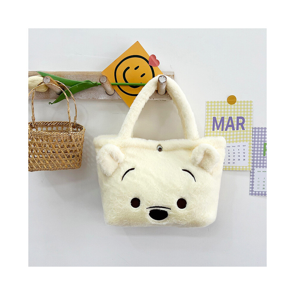 (Winnie Bear) Sanrio Kitty Hello Kids Adorable Cartoon Bag Girls Hairy Bag Bento Handbag