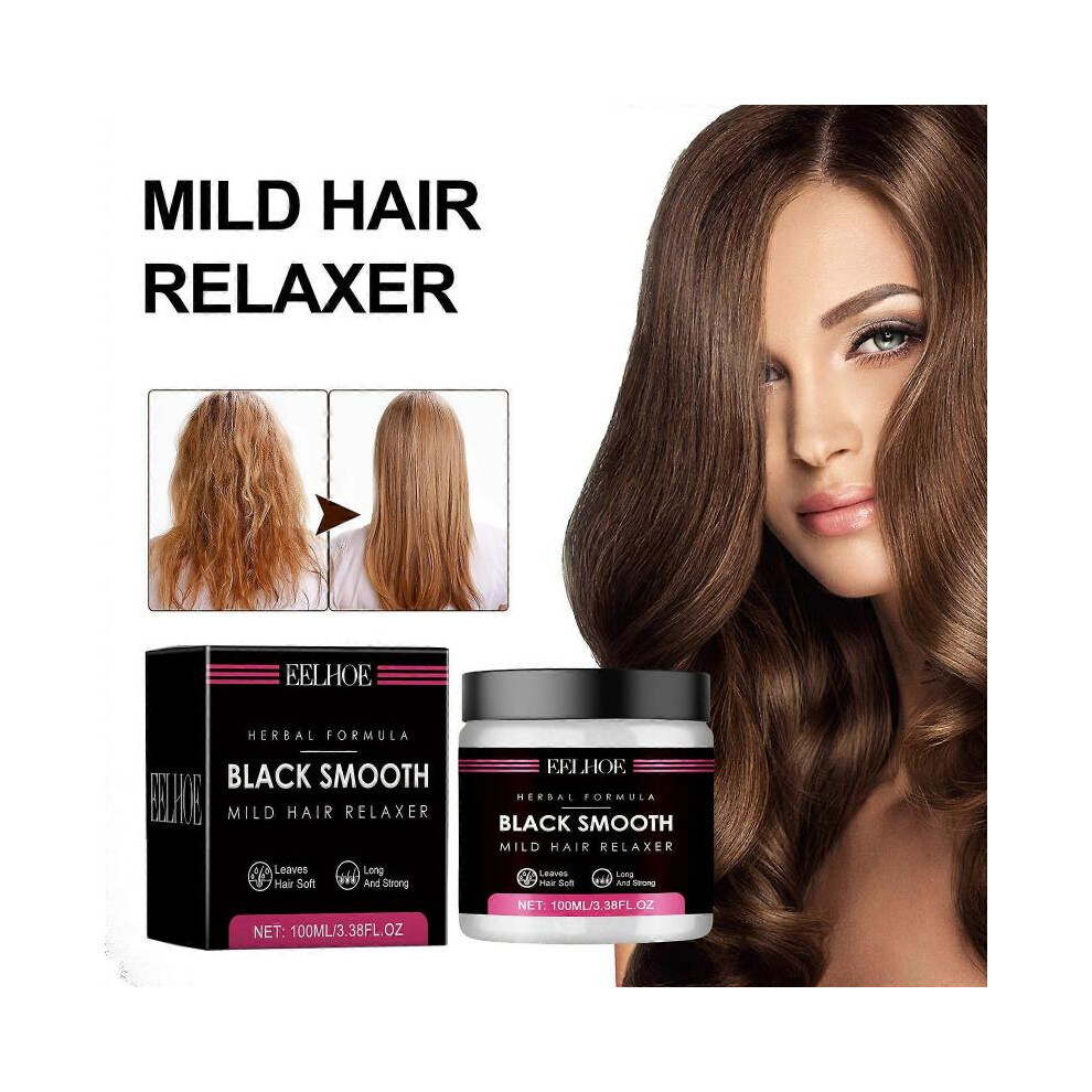 (2pcs - 200ml) Smooth Mild Hair Relaxer, Gentle Hair Treatment Conditioning Creme Relaxer, Natural Hair Straightening Protector & Detangler Leaves Hai