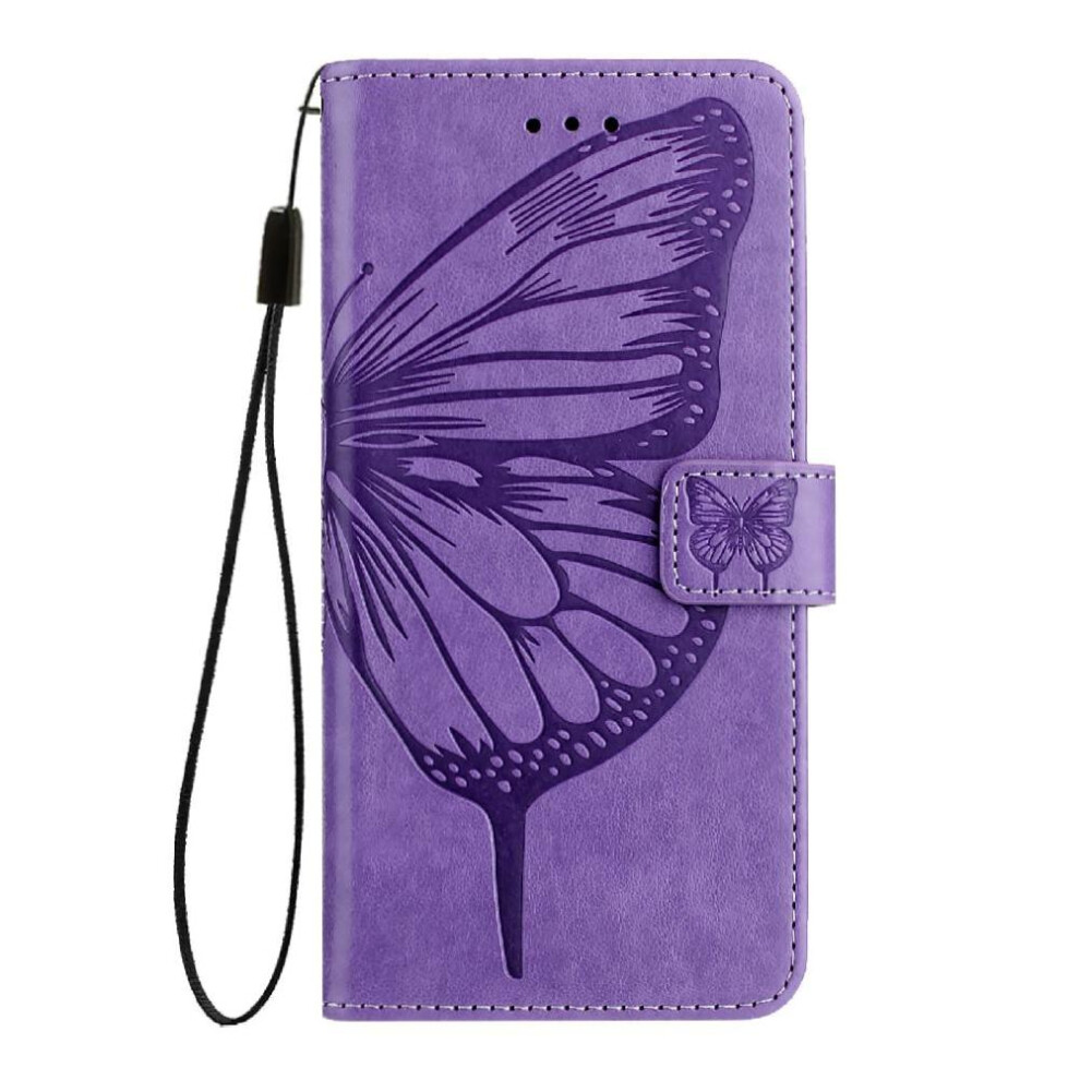 (Purple) Case For Umidigi G9 5G Premium Leather Embossing Butterfly Flip Cover Magnetic Purple 764563504336