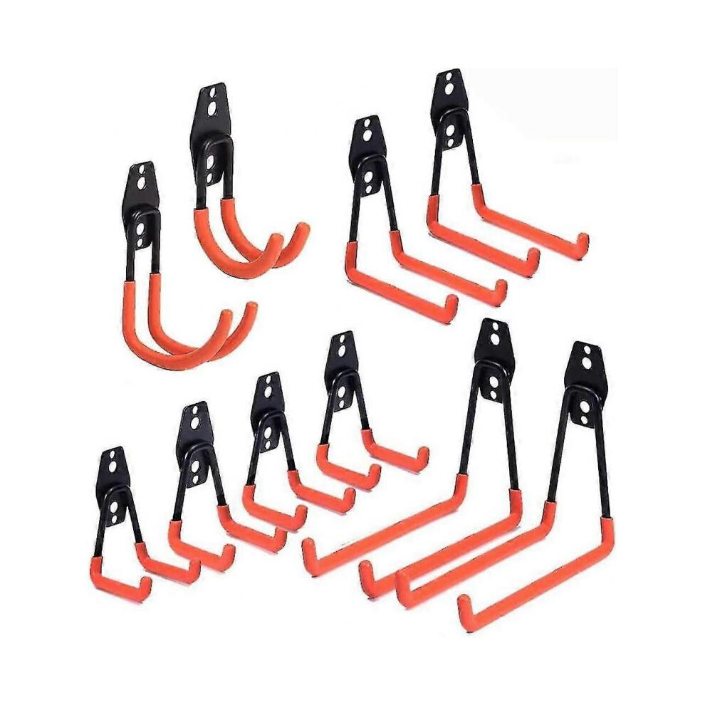 Steel Garage Hooks For Organising Tools And Ladders - Pack Of 10 Storage Hooks 5004229928683