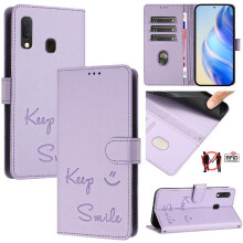 (Light Violet) Case for Samsung Galaxy A20e /a10e Pu Leather Flip Cover Rfid Blocking Card Holder Wallet