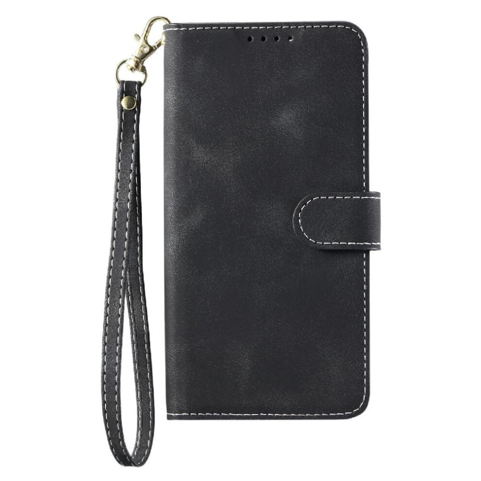 (Black) Flip Case For Samsung Galaxy A20e Wallet Card Slots Magnetic Pu Leather Kickstand Wrist Strap Black 764563505173