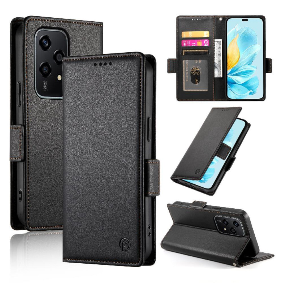 (Black) Flip Case For Honor 200 Lite Flip Wallet Card Slots Business Daily Use Black 764563505333