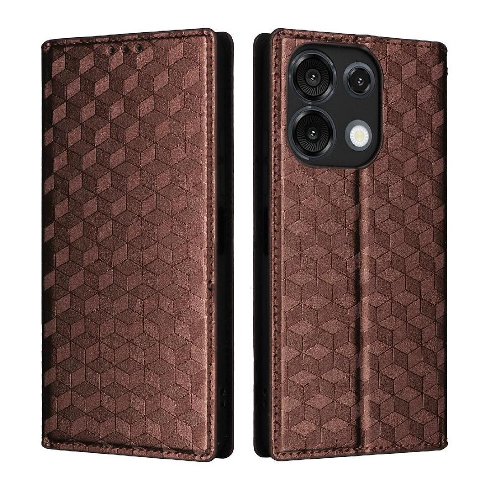 (Brown) Flip Case For Umidigi G9 5G Pu Leather Magnetic Closure Card Slots Holder 3D Pattern Wallet Brown 764563505630