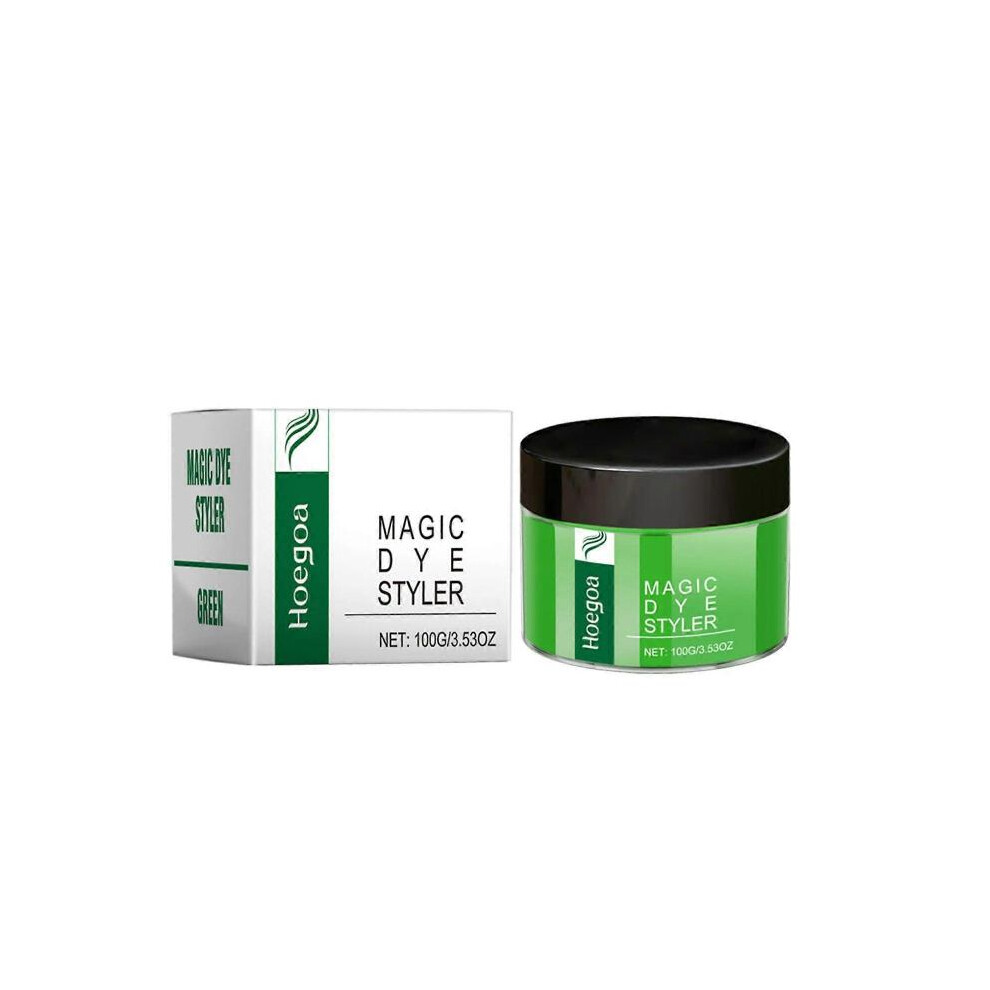 (Green 100G) Hoegoa Magic Hair Wax Series Of Colorful Hair Color Herbal Gentle Moisturizing Hair Care And Easy Color