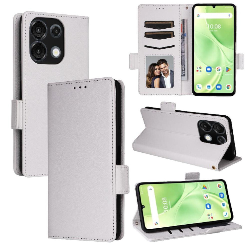 (White) Flip Case For Umidigi G9 5G Magnetic Wallet Side Buckle Pu Leather Card Slots Holder White 764563505920
