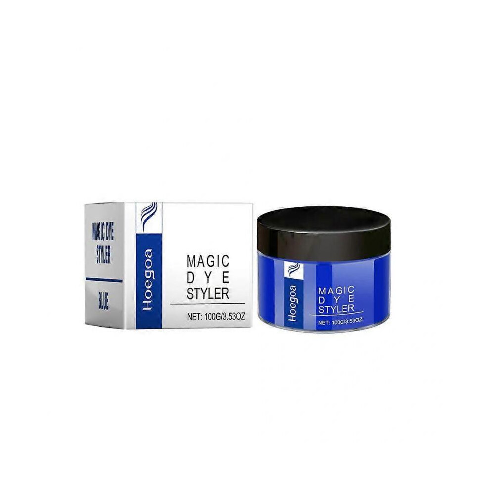 (Blue 100G) Hoegoa Magic Hair Wax Series Of Colorful Hair Color Herbal Gentle Moisturizing Hair Care And Easy Color