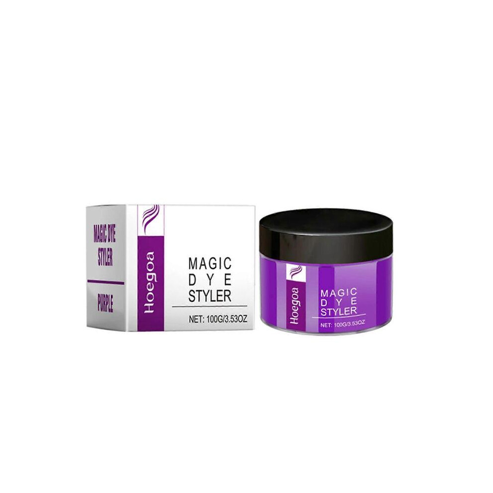 (Purple 100G) Hoegoa Magic Hair Wax Series Of Colorful Hair Color Herbal Gentle Moisturizing Hair Care And Easy Color