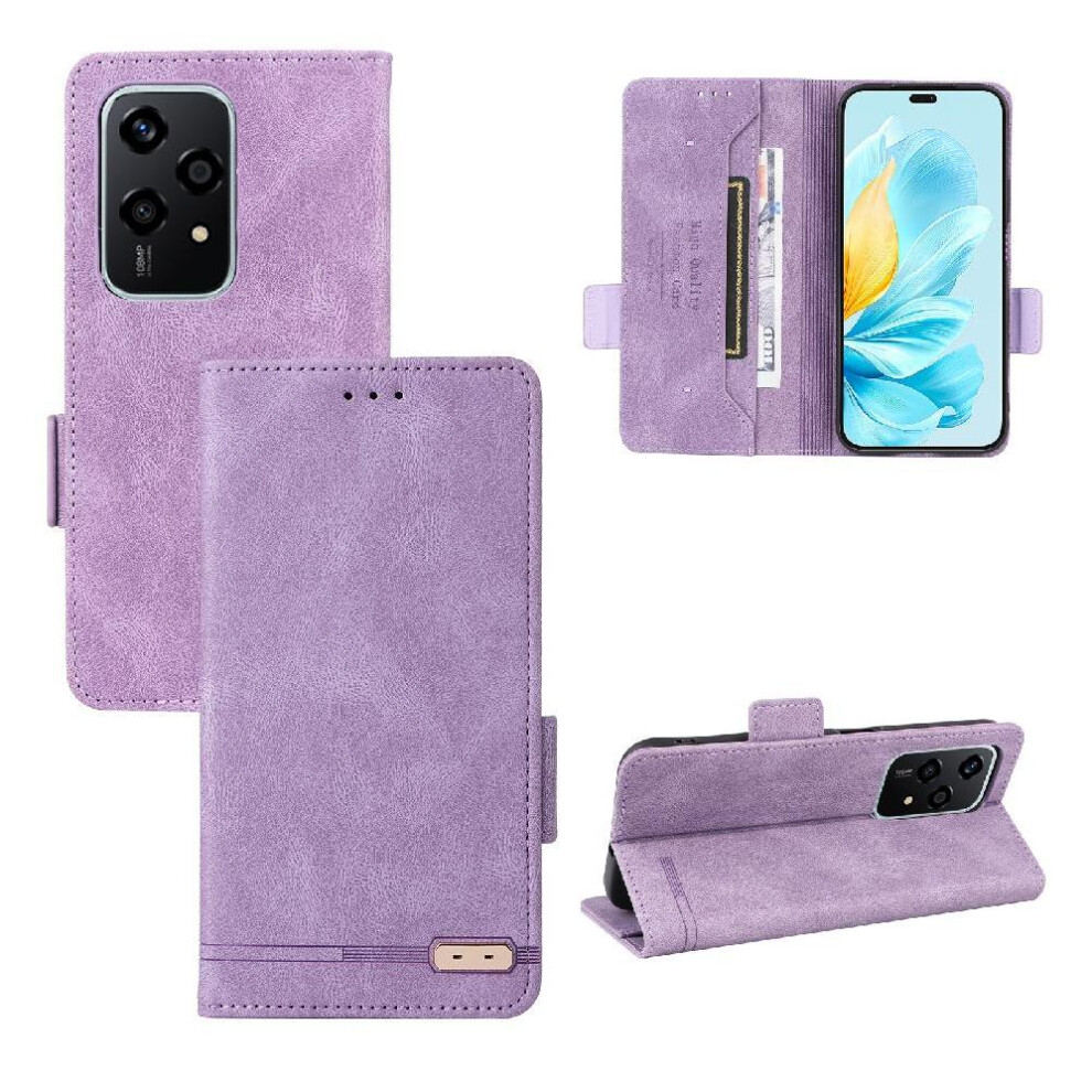 (Purple) Flip Case For Honor 200 Lite Magnetic Wallet With Buckle Card Holder Kickstand Cover Purple 764563506149