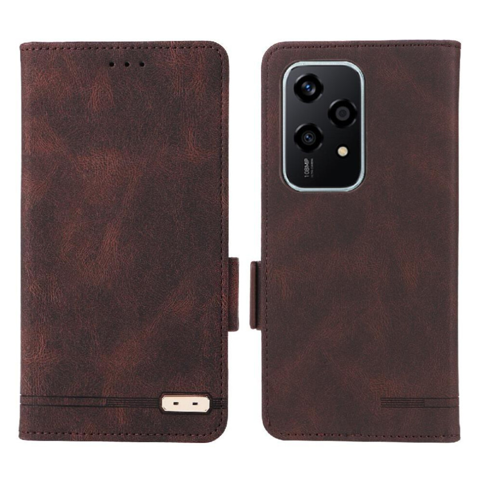 (Brown) Flip Case For Honor 200 Lite Magnetic Wallet With Buckle Card Holder Kickstand Cover Brown 764563506125