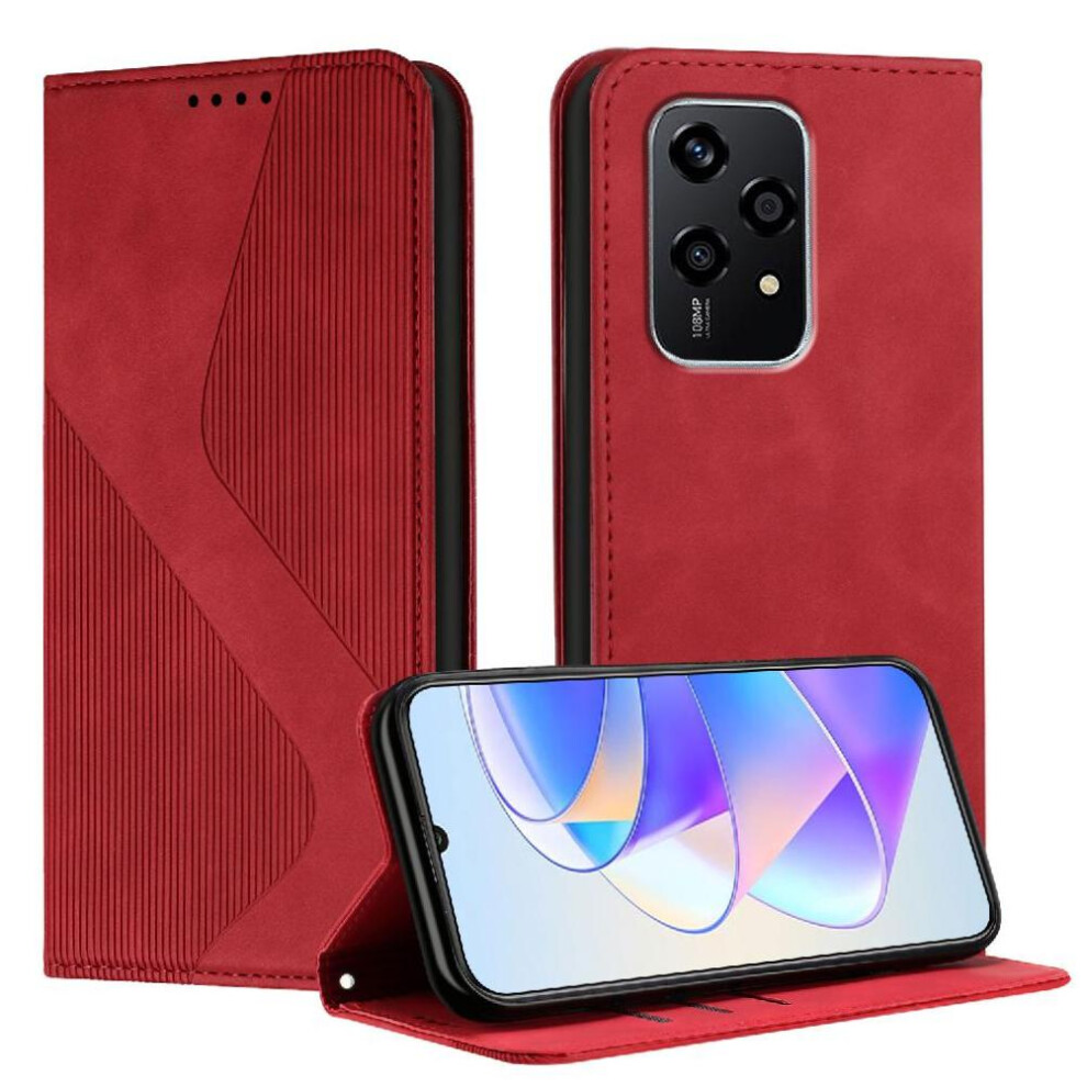 (Red) Case For Honor 200 Lite Magnetic Pu Leather Wallet Kickstand Card Slots Holder Folio Flip Red 764563506231