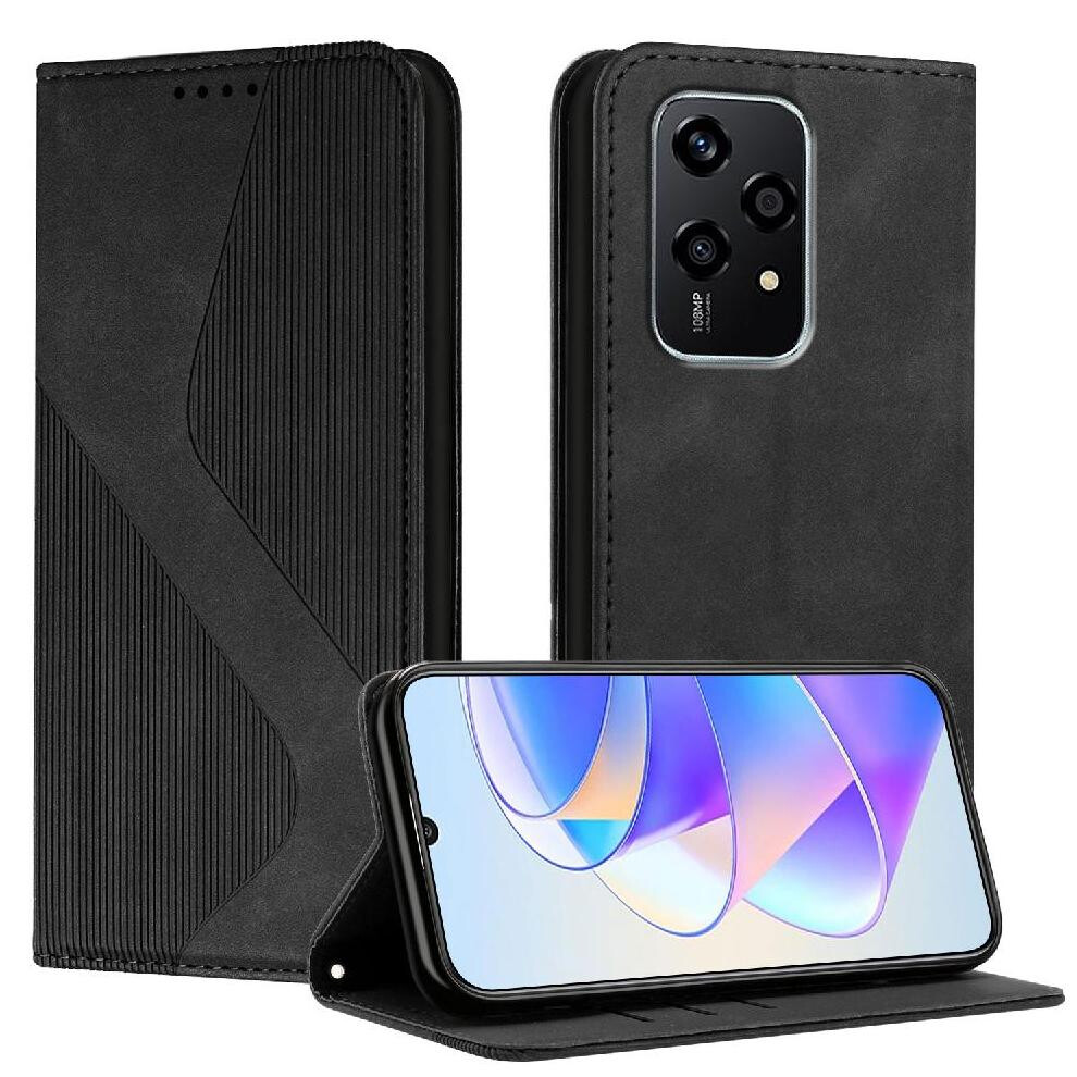 (Black) Case For Honor 200 Lite Magnetic Pu Leather Wallet Kickstand Card Slots Holder Folio Flip Black 764563506224