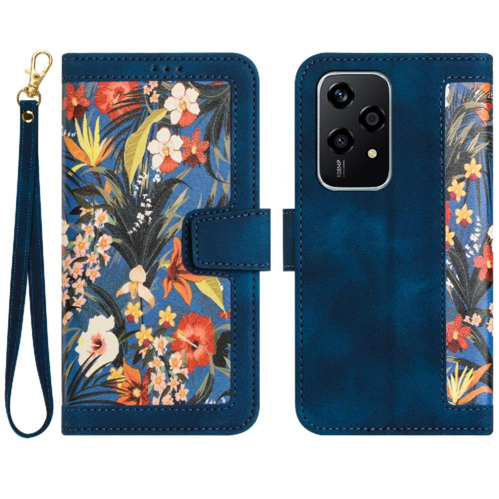 (Dark ) Wallet Case For Honor 200 Lite Pu Leather Card Holder Kickstand Magnetic Closure Anti Scratch Blue 764563506392