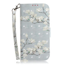 (C8 ) 3d Painted Protective Case for Samsung Galaxy A20e Wallet Card Slots Magnetic Closure Lanyard Pu Leather