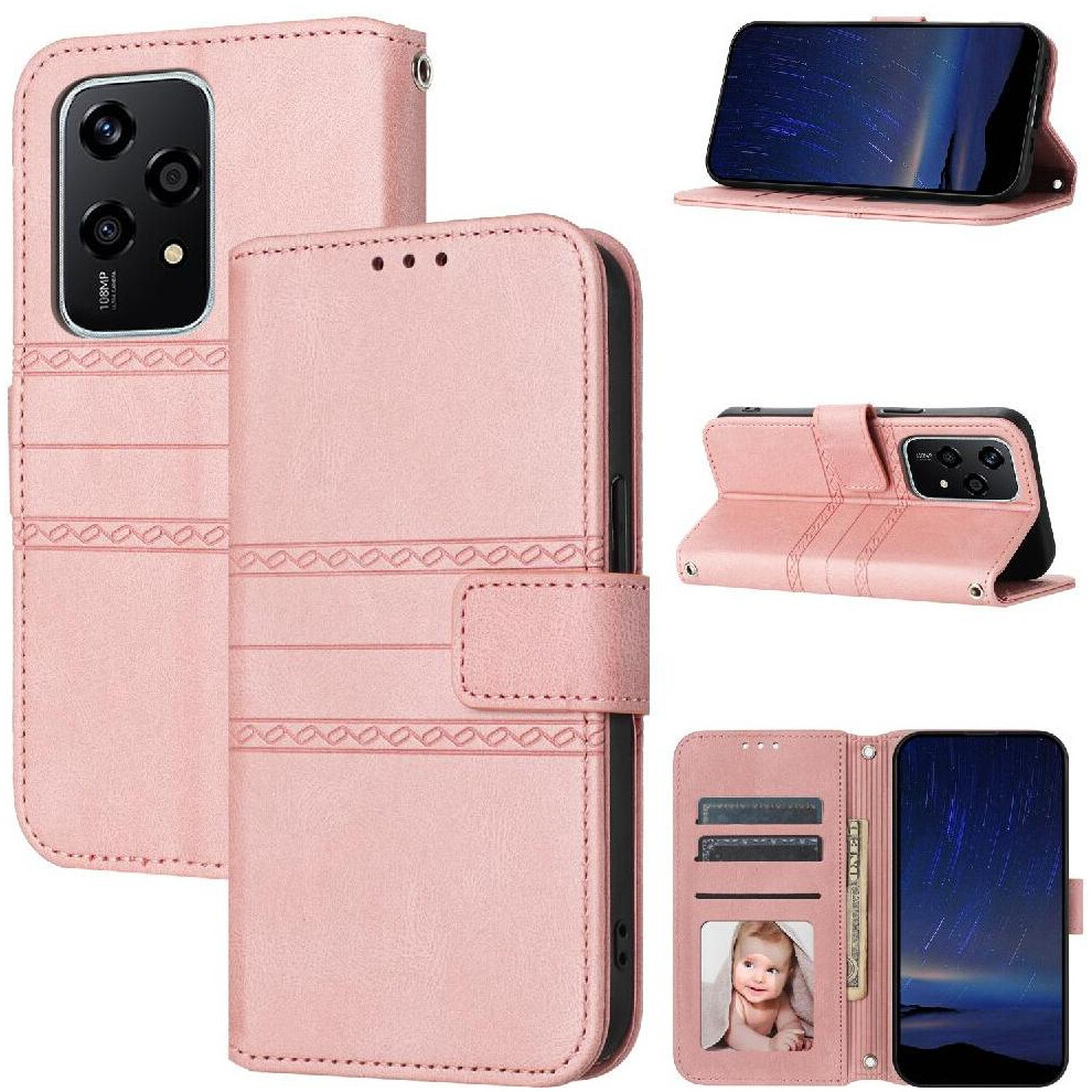 (Pink) Flip Case For Honor 200 Lite Magnetic Closure Shockproof Protective Kickstand Wallet Case Pu Leather Pink 764563506644
