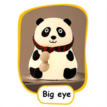 Cute Panda Night Light Silicone Nursery Sleeping Lamp Touch Control USB Rechargeable Table Lamp for Baby Child