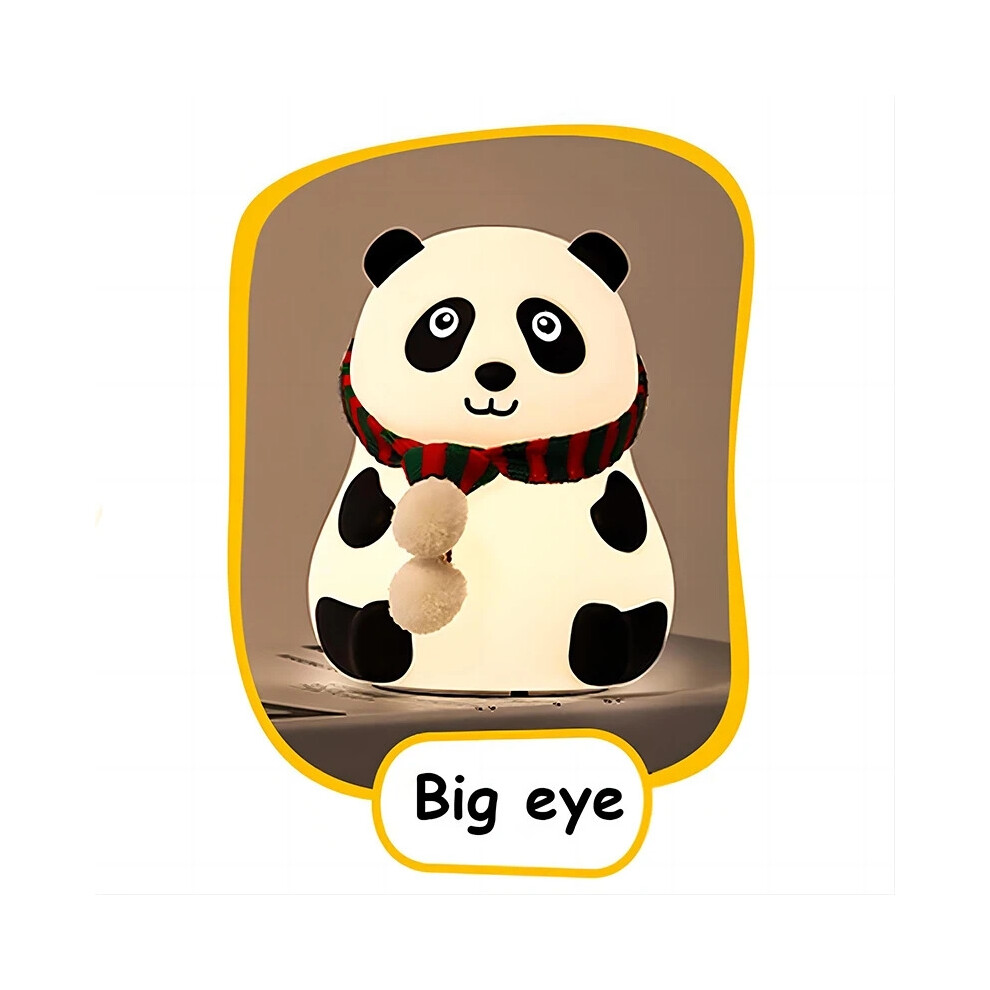 Cute Panda Night Light Silicone Nursery Sleeping Lamp Touch Control USB Rechargeable Table Lamp for Baby Child