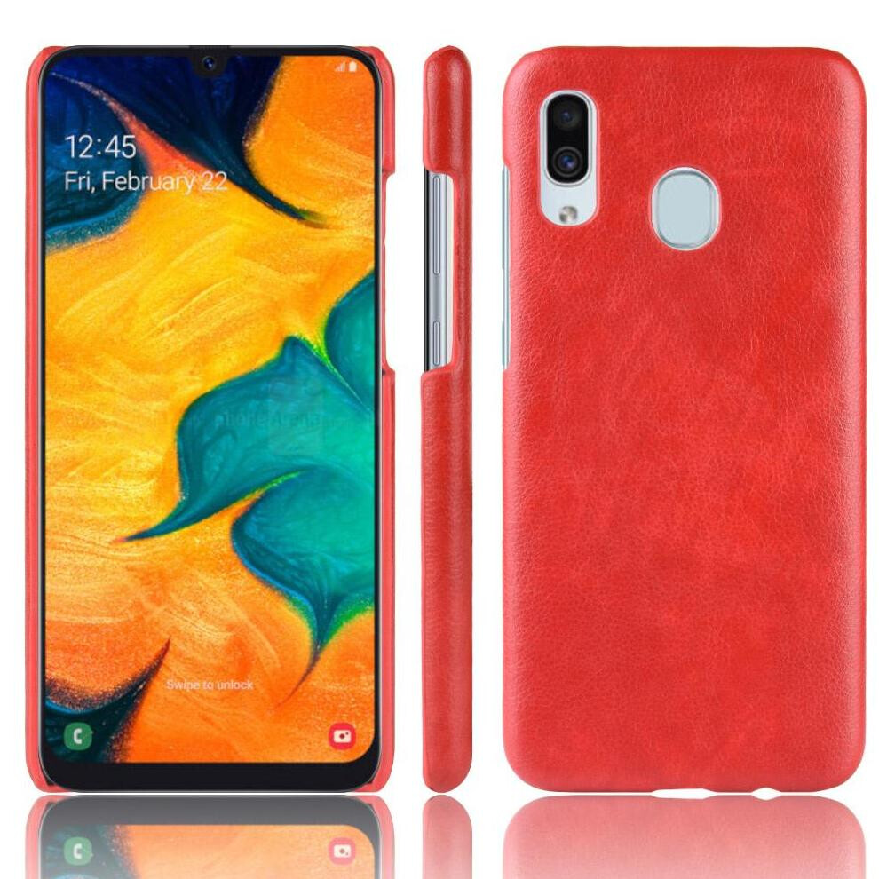 (Red) Retro Case For Samsung Galaxy A20e Lychee Pattern Anti Scratch Protective Cover Compatibility Retro Red 764563507405