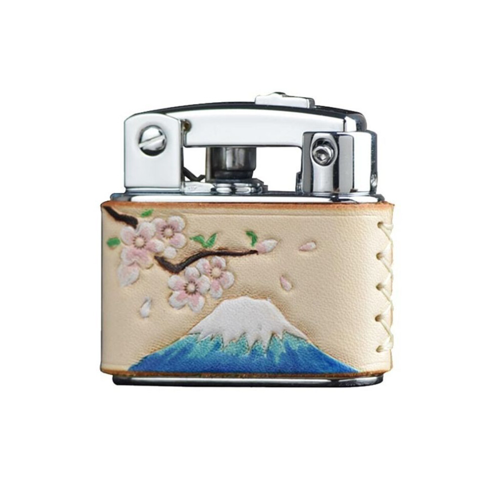 Yeuligo (Fuji Mountain Gd3 D2012 Gift) Prince Lighter, Kerosene Grinding Wheel Ignition, Genuine Leather, Fuji Mountain, Creative And Personalized Gift