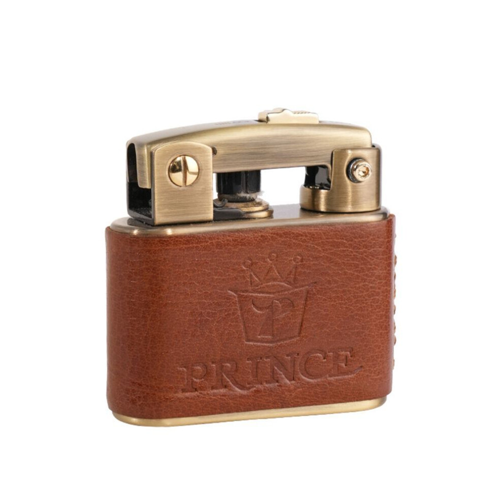 Yeuligo Bronze/Brown ( Vintage Gd2 D20) Prince Genuine Goods Kerosene Lighter Genuine Leather Grinding Wheel Ejection Ignition Retro Gift For Friends