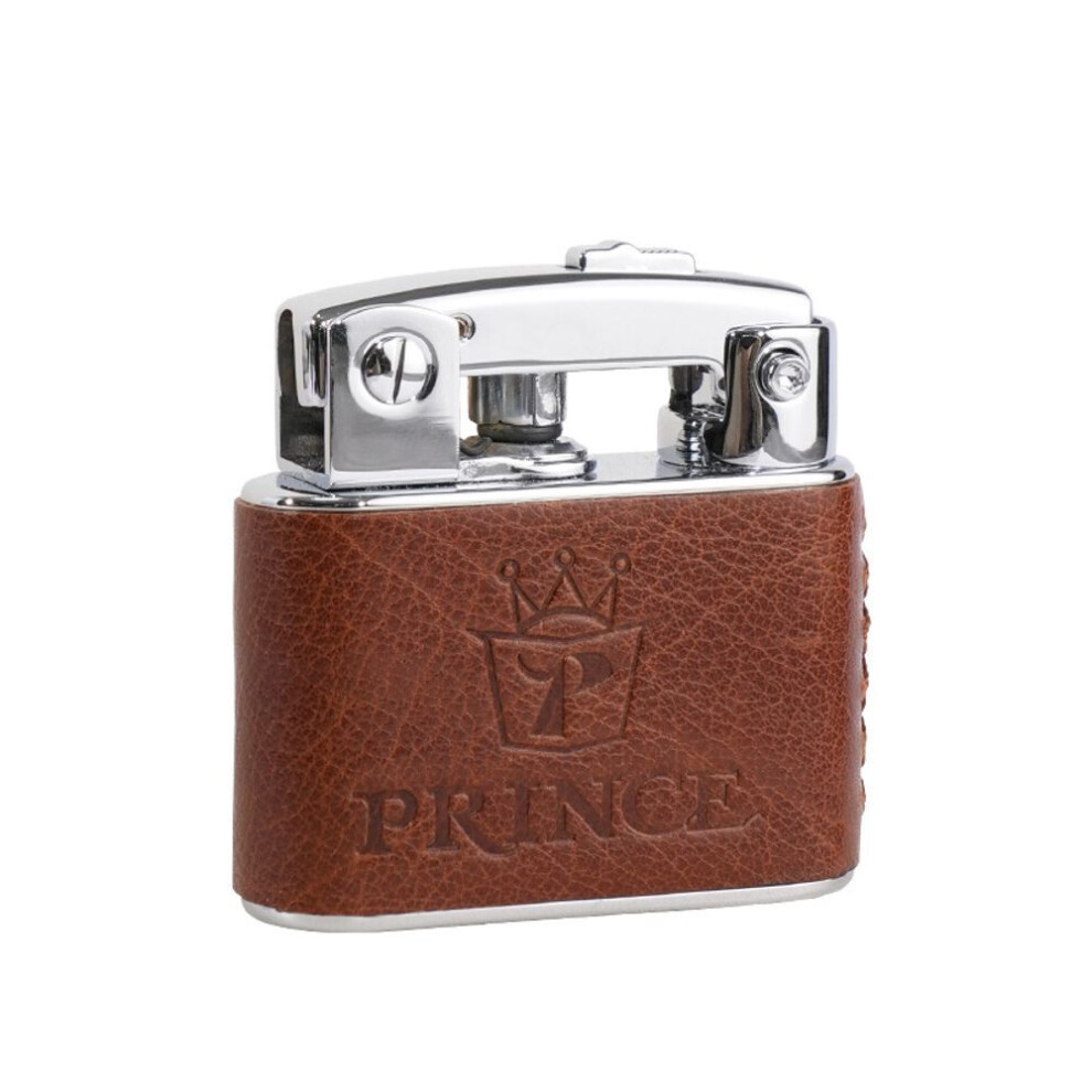 Yeuligo Brown (Vintage Gd3 D2007 Gift) Prince Genuine Goods Kerosene Lighter Genuine Leather Grinding Wheel Ejection Ignition Retro Gift For Friends