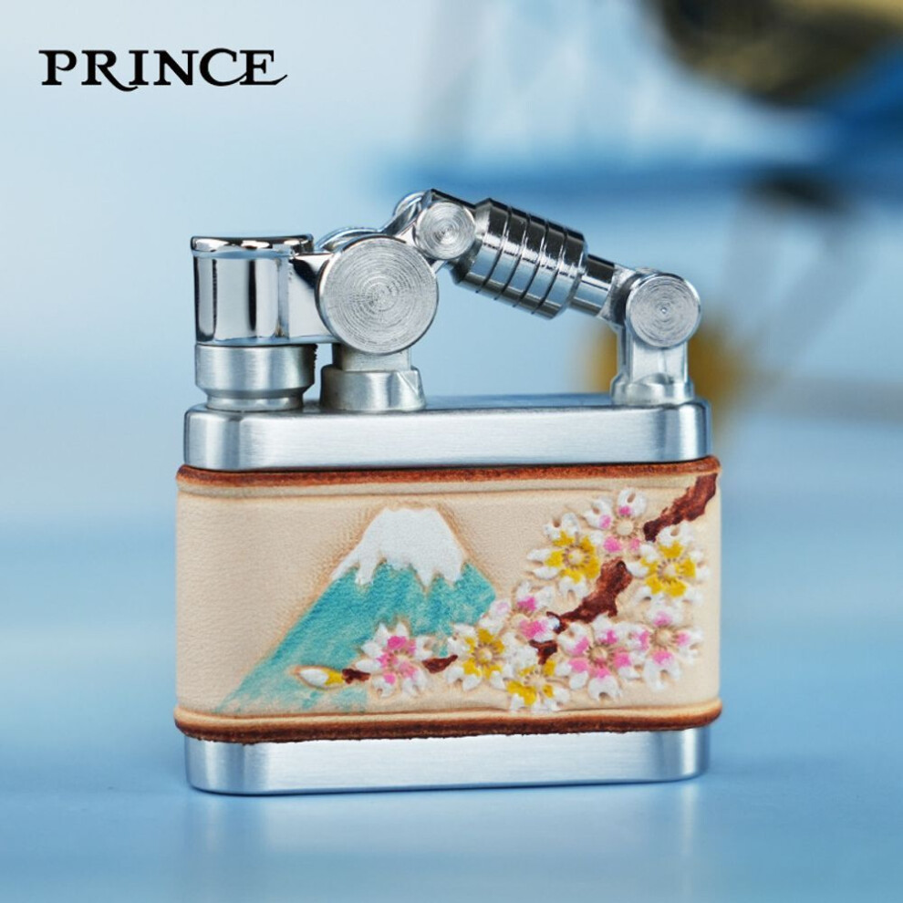 Yeuligo (Pd 103B Sakura Mount Fuji) Prince Kerosene Lighter Vintage Kowtow Grinding Wheel Hailang Fuji Mountain Personalized Creative Birthday Gift