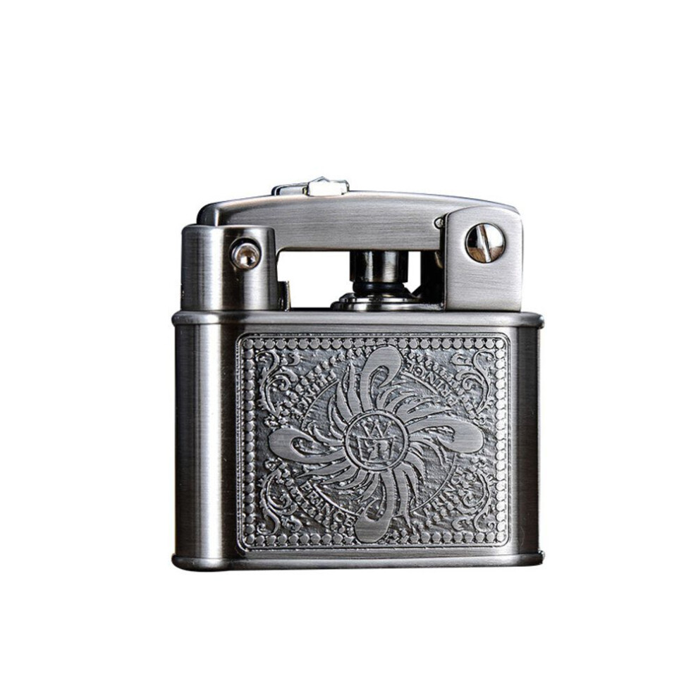 Yeuligo Silver (Antique Cyclone Gd2 1) Prince Grinding Wheel Kerosene Lighter Ejection Automatic Ignition Retro Tangcao Sticker For Boyfriend
