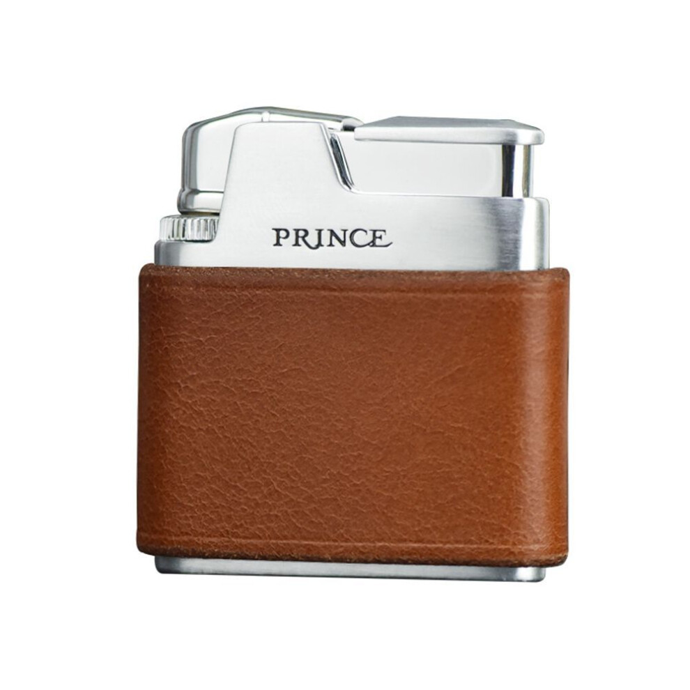Yeuligo Brown (Saddle Gift Box) Prince Lighter Prince Genuine Leather Inflatable Grinding Wheel Ignition Nostalgic Retro Gift For Men's Birthday Gift