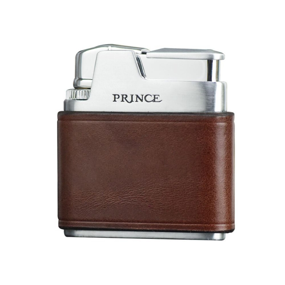 Yeuligo (Mocha Coffee Gift Box) Prince Lighter Prince Genuine Leather Inflatable Grinding Wheel Ignition Nostalgic Retro Gift For Men's Birthday Gift