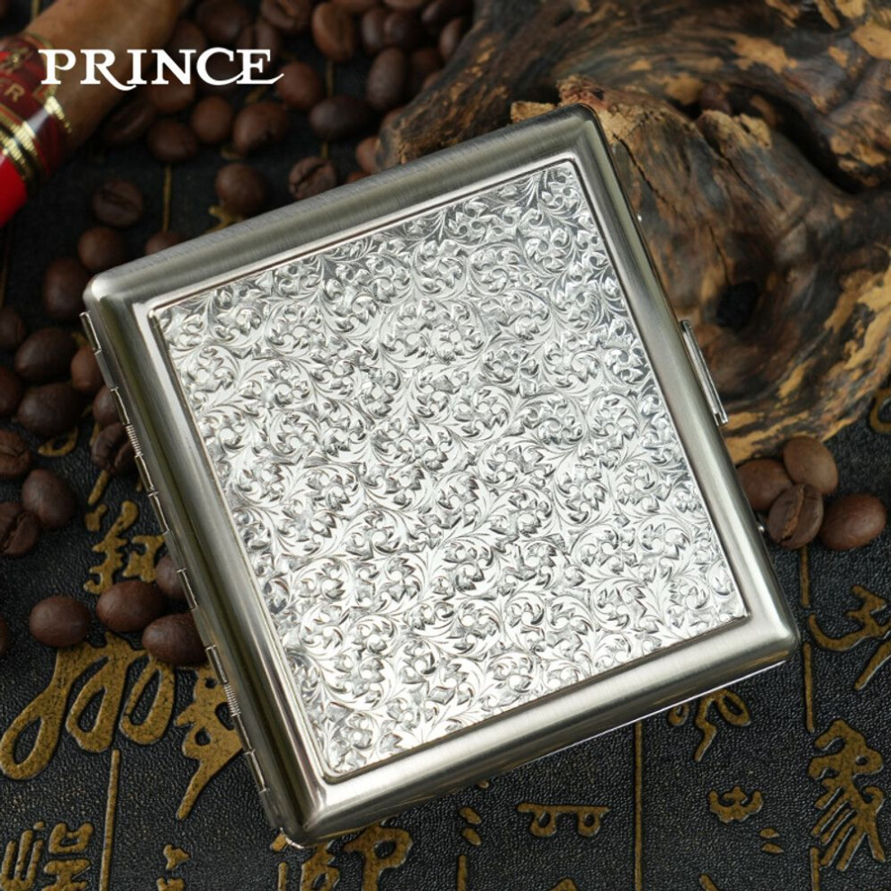 Yeuligo Silver (Yhc20020 Double Sided) Prince Cigarette Box Tangcao Die Casting High-Grade Gift Personalized Creative Birthday Gift Cigarette Holder Anti-Pres