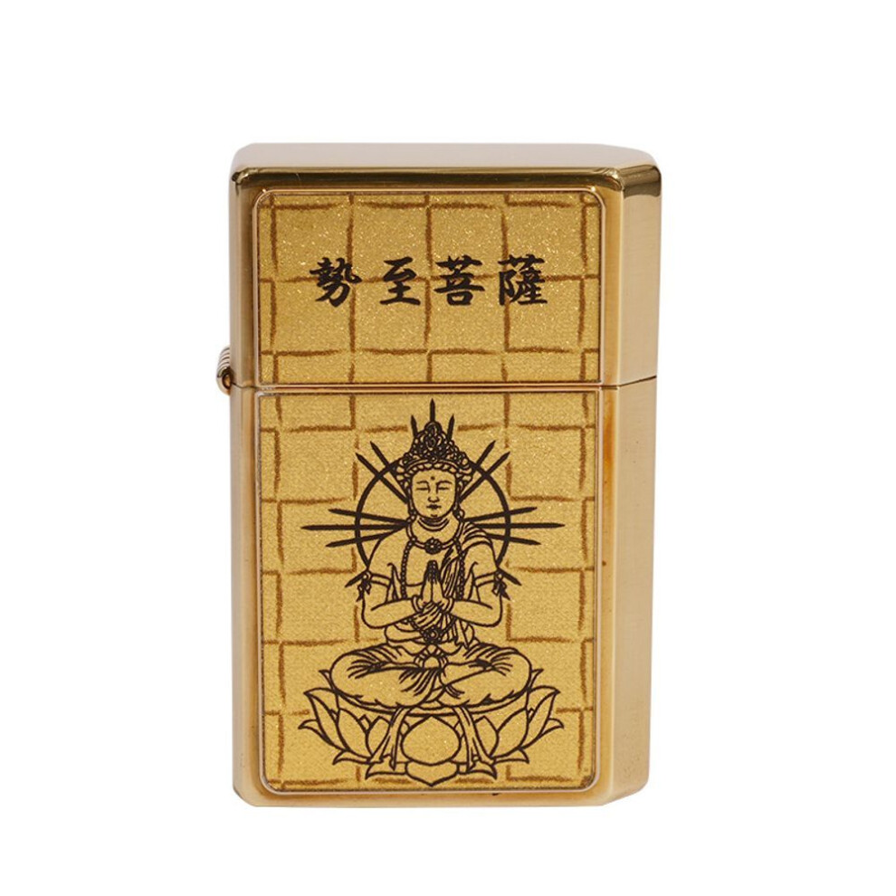 Yeuligo (Gtpr Bodhisattva Of Great P) Prince Genuine Goods Grinding Wheel Kerosene Open Fire Windproof Lighter Heart Sutra Buddha Series Gift For Boyfriend