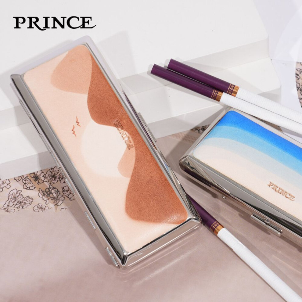 Yeuligo (Yhx14005 Yuanshan Suitable F) Prince Brass Metal Cigarette Box Double-Sided Tangcao Carving 14 Fine Cigarette Holder Anti-Pressure Portable Storage