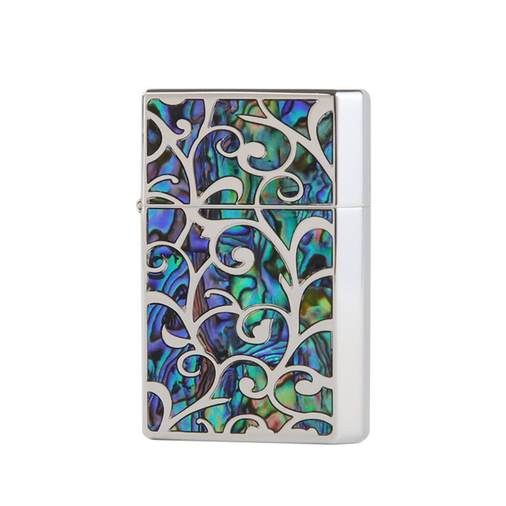 Yeuligo Blue (Karakusa Ni Tang Grass) Prince Kerosene Lighter Color Shell Inlaid Compass Windproof Long Endurance Free Gifts For Boys
