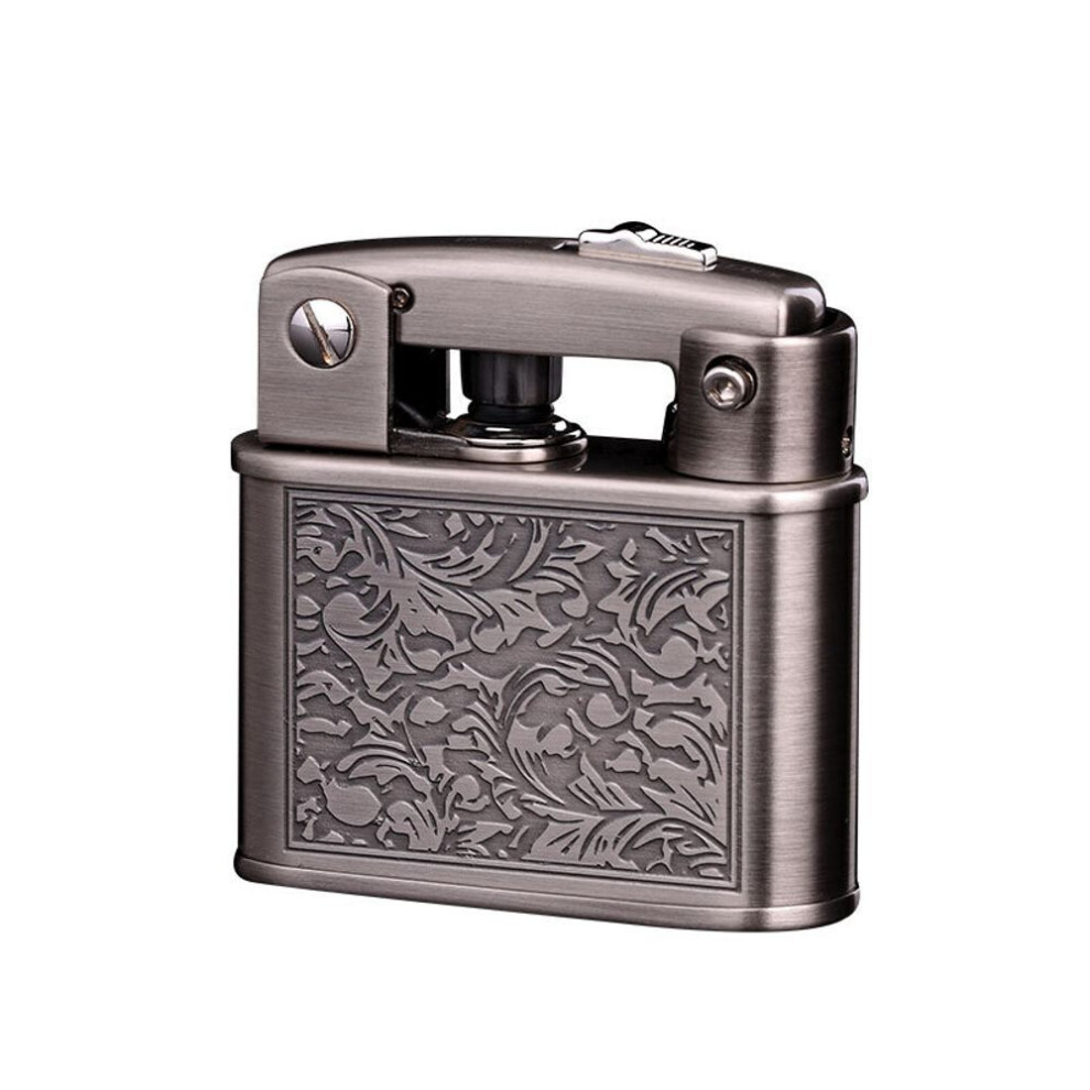 Yeuligo Silver (Antique Tangcao Gd2 1) Prince Genuine Grinding Wheel Kerosene Lighter With Automatic Ignition Vintage Tangerine Stamp Gift Gd2