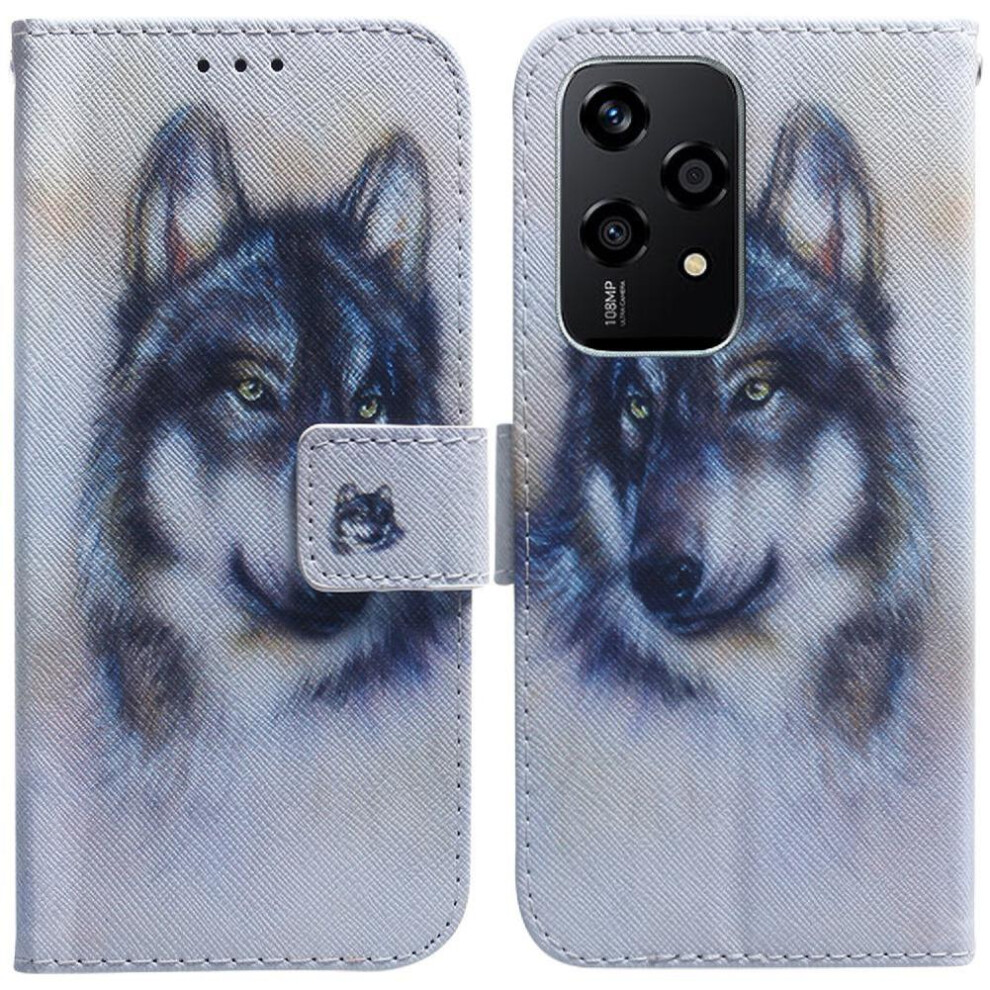 (C1 ) Flip Case For Honor 200 Lite Magnetic Closure Card Slots Painted Pu Leather Wallet 764563508006