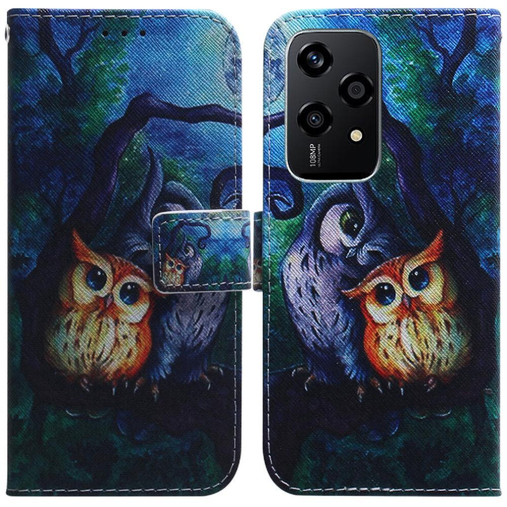 (C2) Flip Case For Honor 200 Lite Magnetic Closure Card Slots Painted Pu Leather Wallet 764563508013