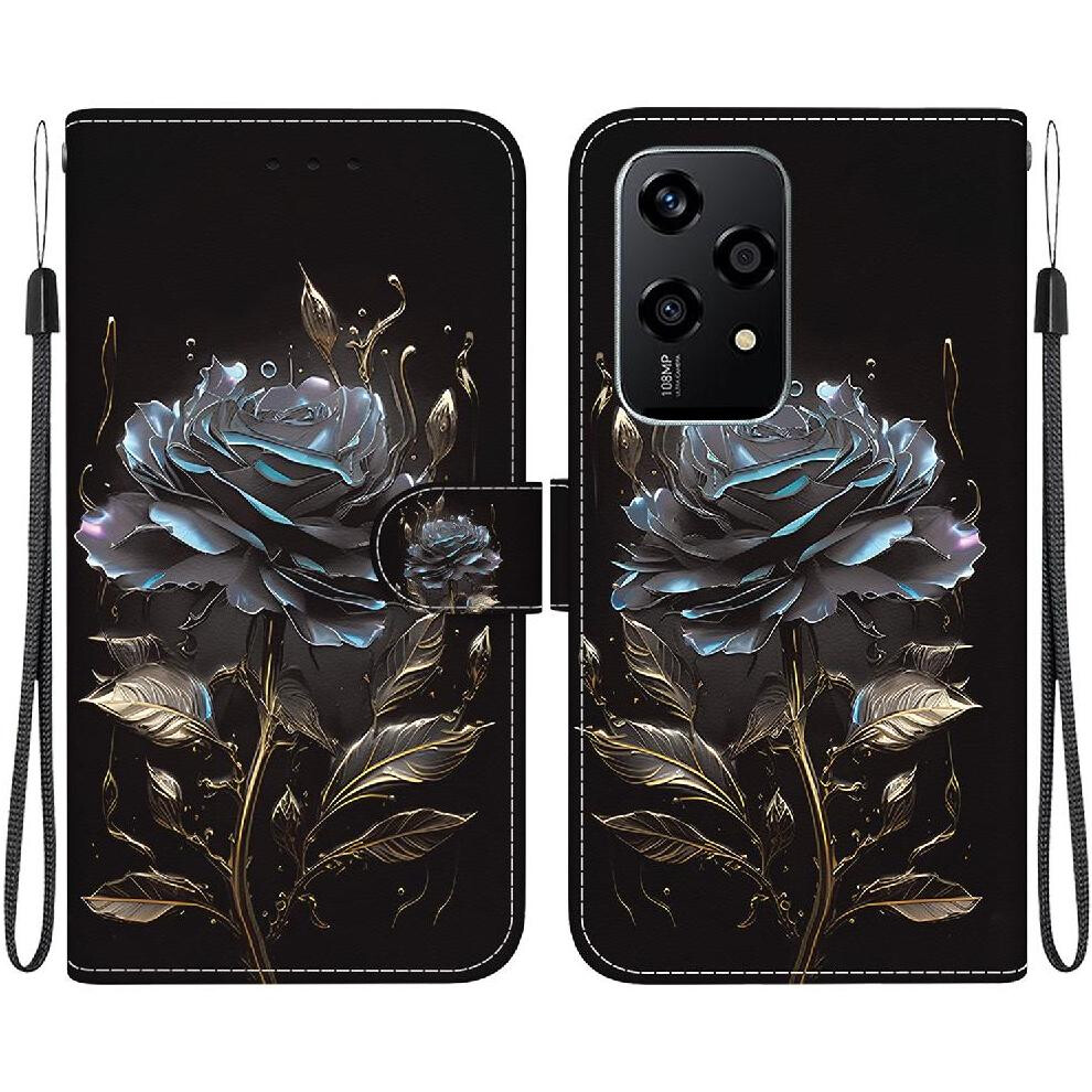 (C5 ) Case For Honor 200 Lite Butterfly Flower Painted Magnetic Closure Pu Leather Card Slots Wallet 764563508174