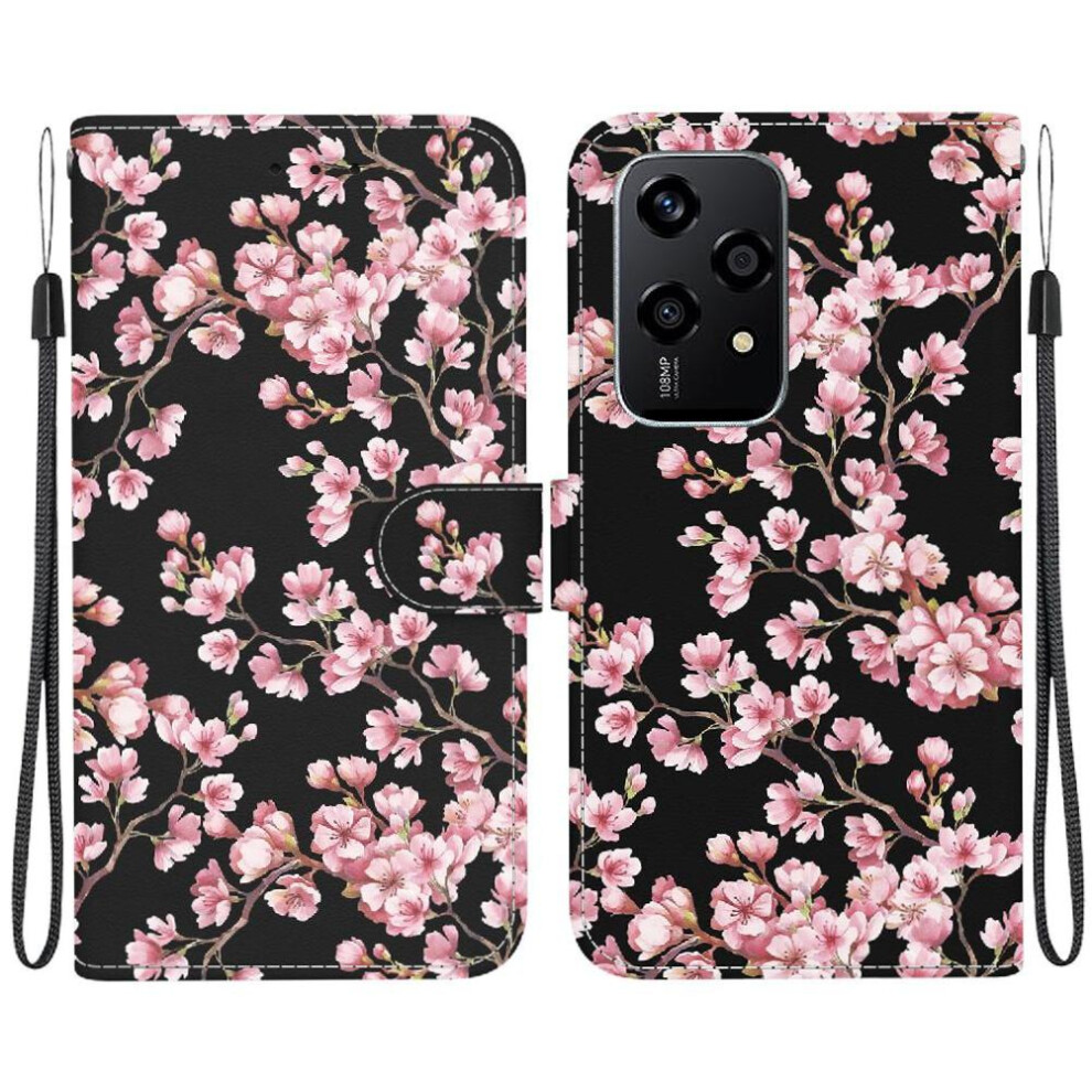 (C8 ) Case For Honor 200 Lite Butterfly Flower Painted Magnetic Closure Pu Leather Card Slots Wallet 764563508204