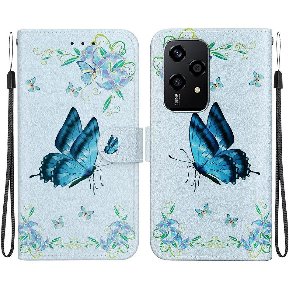 (C11 ) Case For Honor 200 Lite Butterfly Flower Painted Magnetic Closure Pu Leather Card Slots Wallet 764563508235