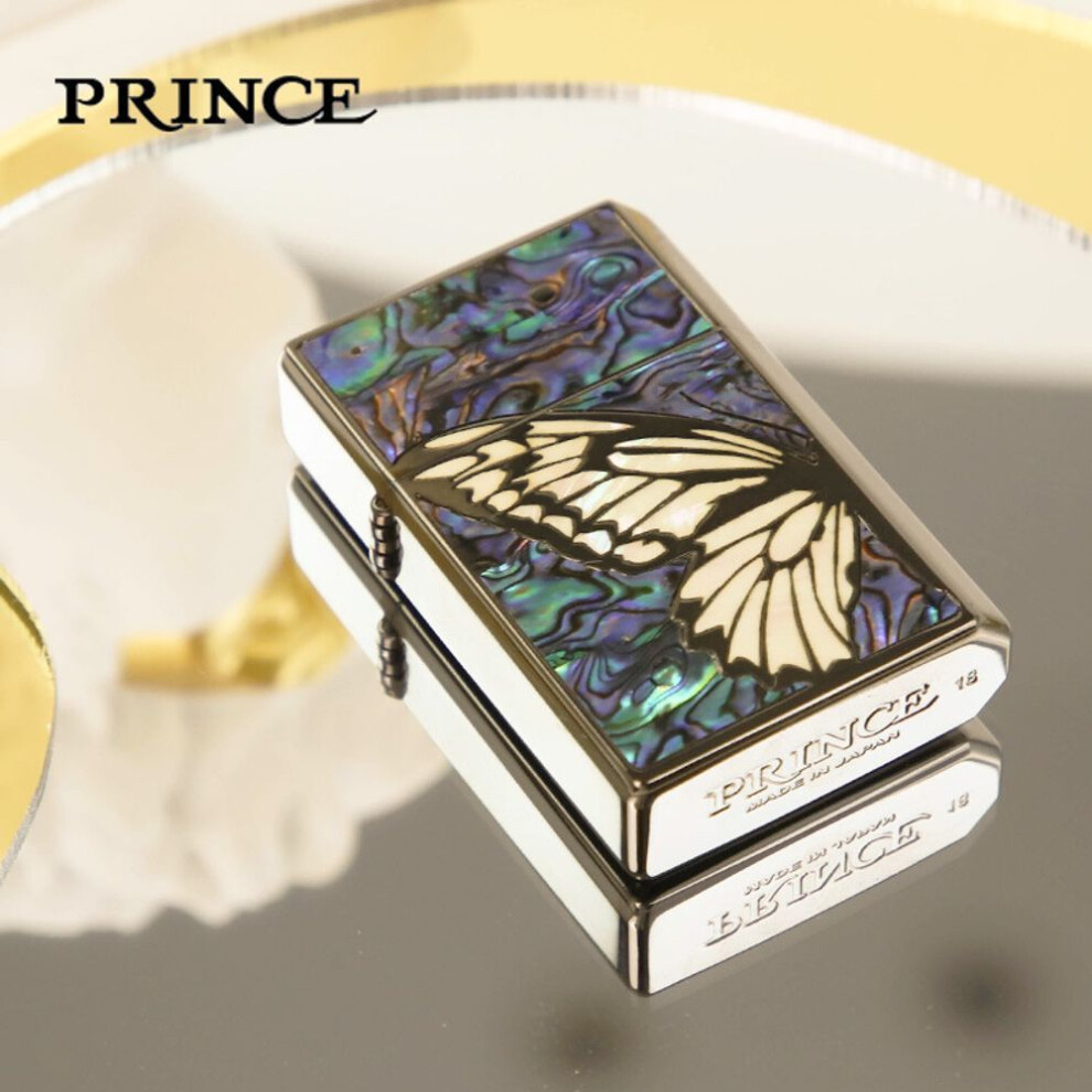 Yeuligo White (Shell Butterfly Gift B) Prince Genuine Goods Lighter Fashion Eco Caibei Long Endurance Kerosene Lighter Birthday Gift Gt