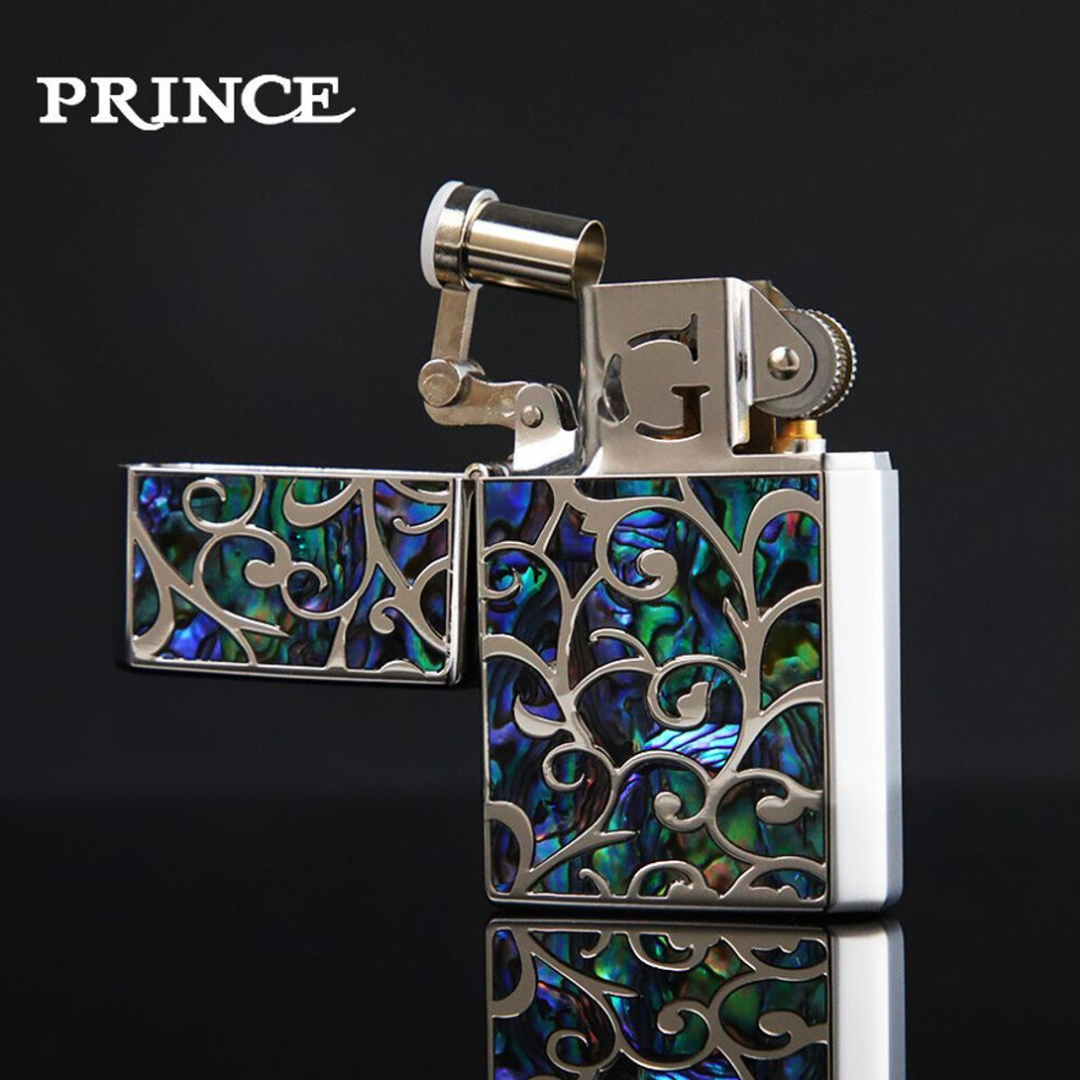 Yeuligo Blue (Sea Tangcao Shell) Prince Genuine Goods Lighter Fashion Eco Caibei Long Endurance Kerosene Lighter Birthday Gift Gt