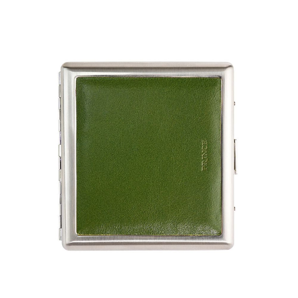 Yeuligo Green (Grass 20 Coarse Cigare) Prince Genuine Leather High-End Metal Cigarette Box Creative Male And Female Portable Cigarette Holder 12 Thick Cigaret
