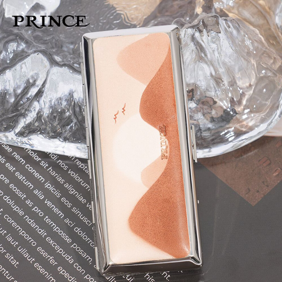 Yeuligo (Yuanshan 14 Medium Fine Coun) Prince Genuine Leather High-End Metal Cigarette Box Men's And Women's Portable Cigarette Holder 20 Thick Cigarette Prot