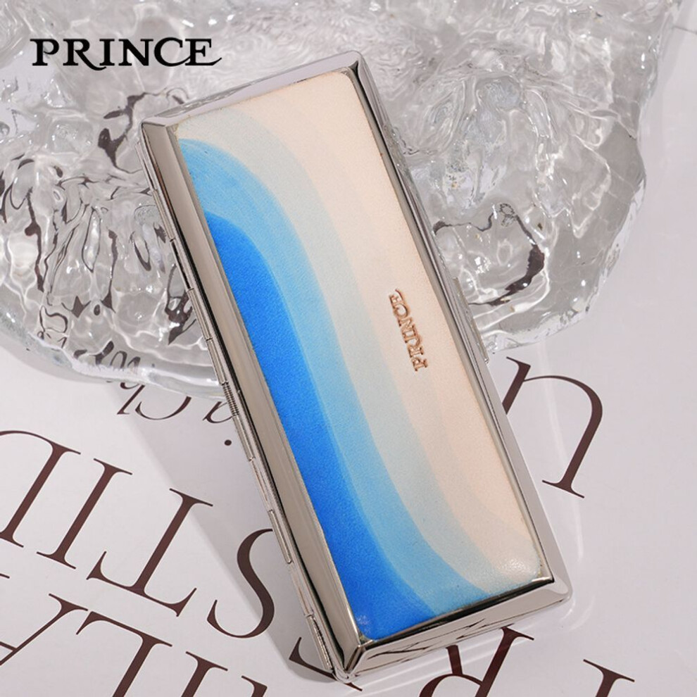 Yeuligo (Gradient Hailang 14 Medium F) Prince Genuine Leather High-End Metal Cigarette Box Men's And Women's Portable Cigarette Holder 20 Thick Cigarette Prot