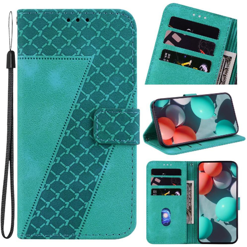(Green) Phone Case For Honor 200 Lite Pu Leather Card Slot Function Embossed Pattern Flip Folio Cover Wallet Green 764563509034