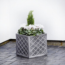 1 x Small Square 32cm Pewter Lazio Garden Flower Plant Box